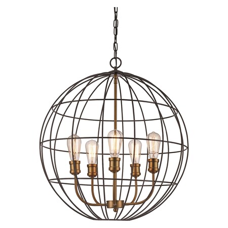 Trans Globe 5Lt Pendant Industrial Cage-Ro 10965 ROB/AG
